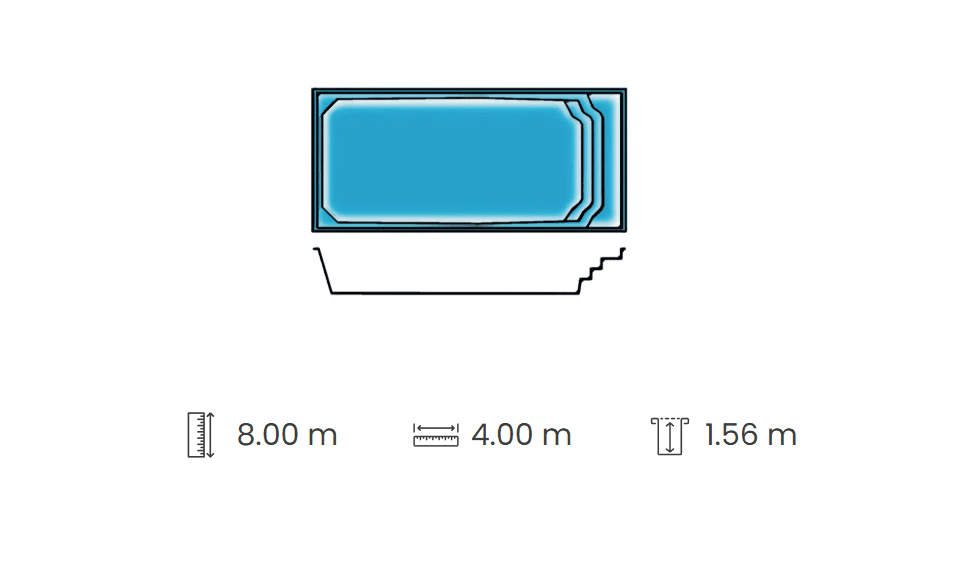 Olinia Pool dimensions and technical layout